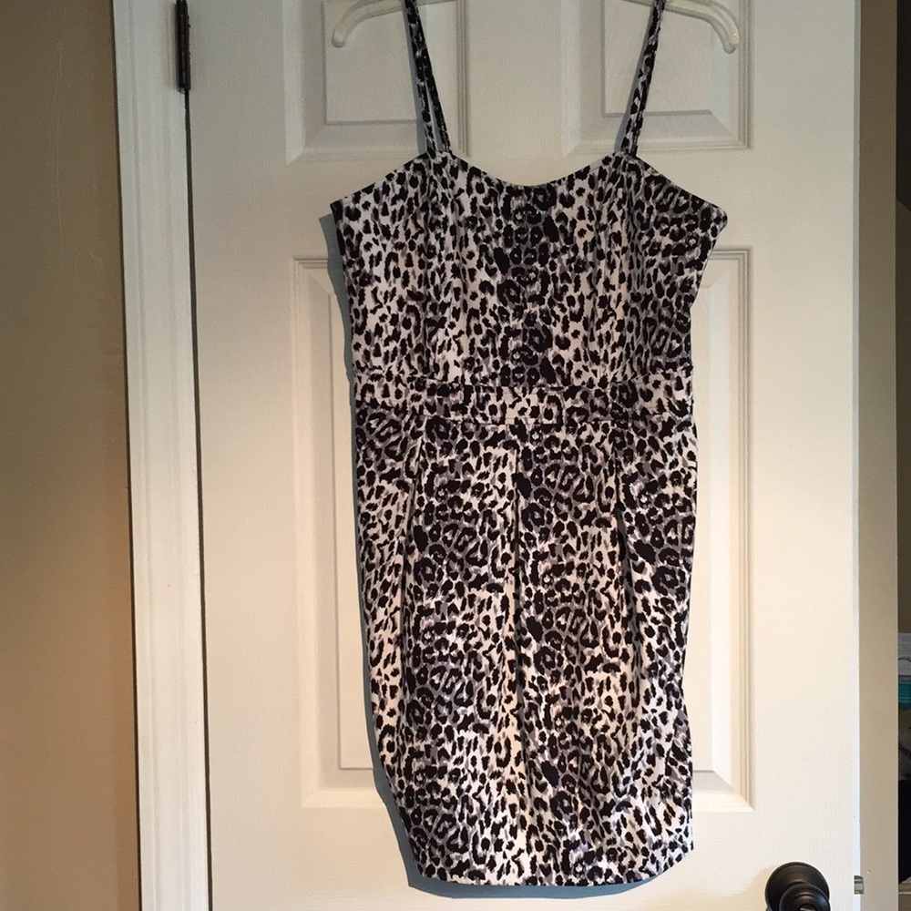 Black and white leopard print dress